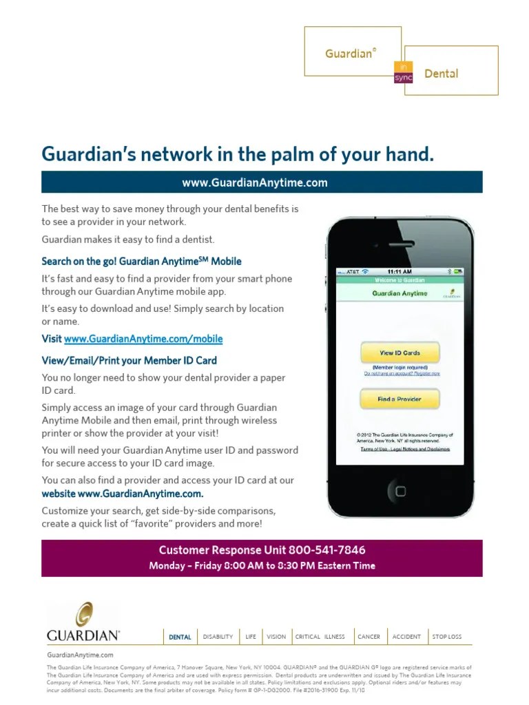 Guardian Anytime App Instructions PDF