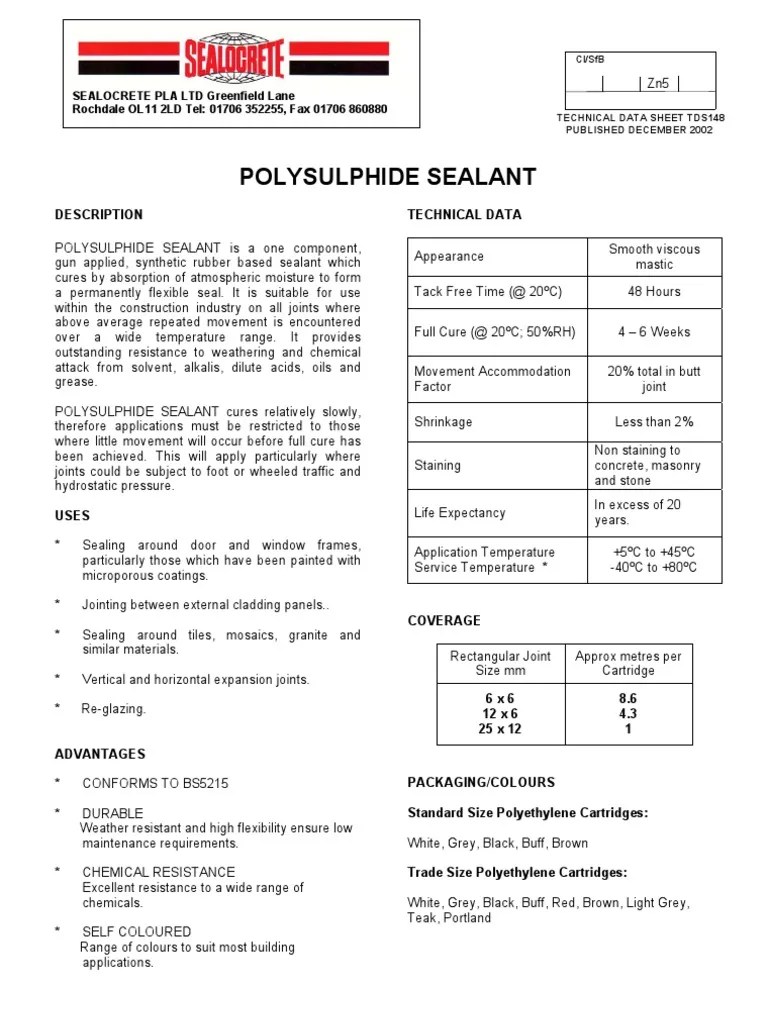 1 Part Polysulphide Sealant PDF