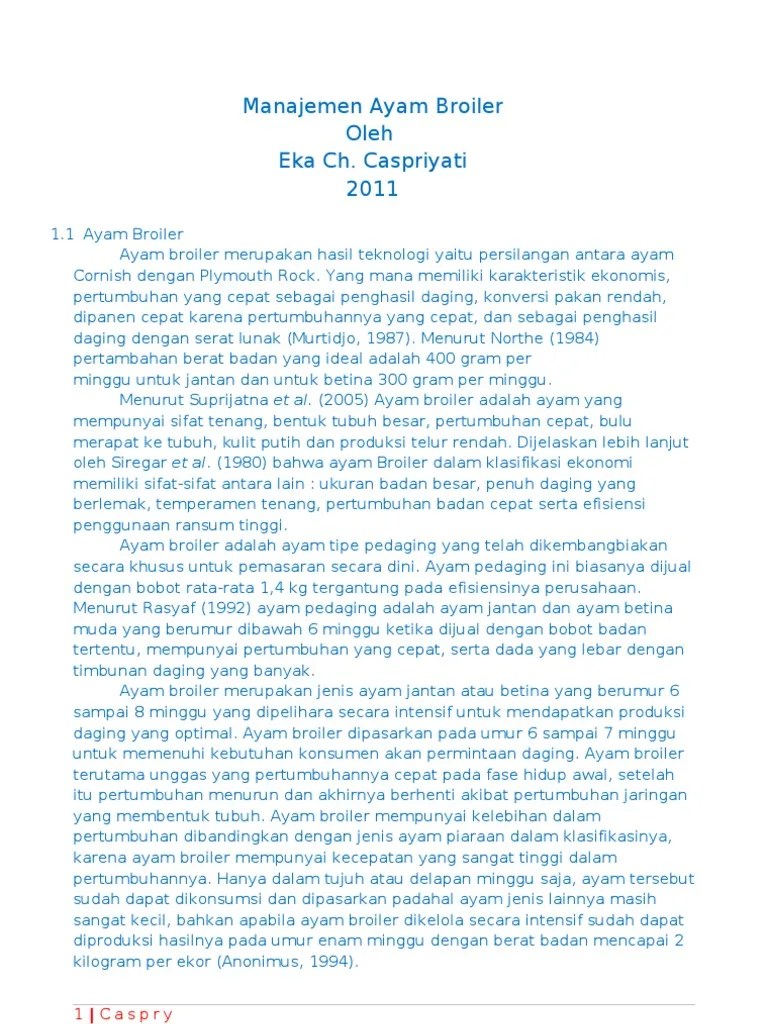 Manajemen Ayam Broiler