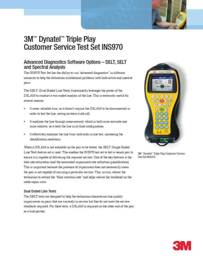 3M Dynatel Triple Play Customer Service Test Set INS970 PDF Digital