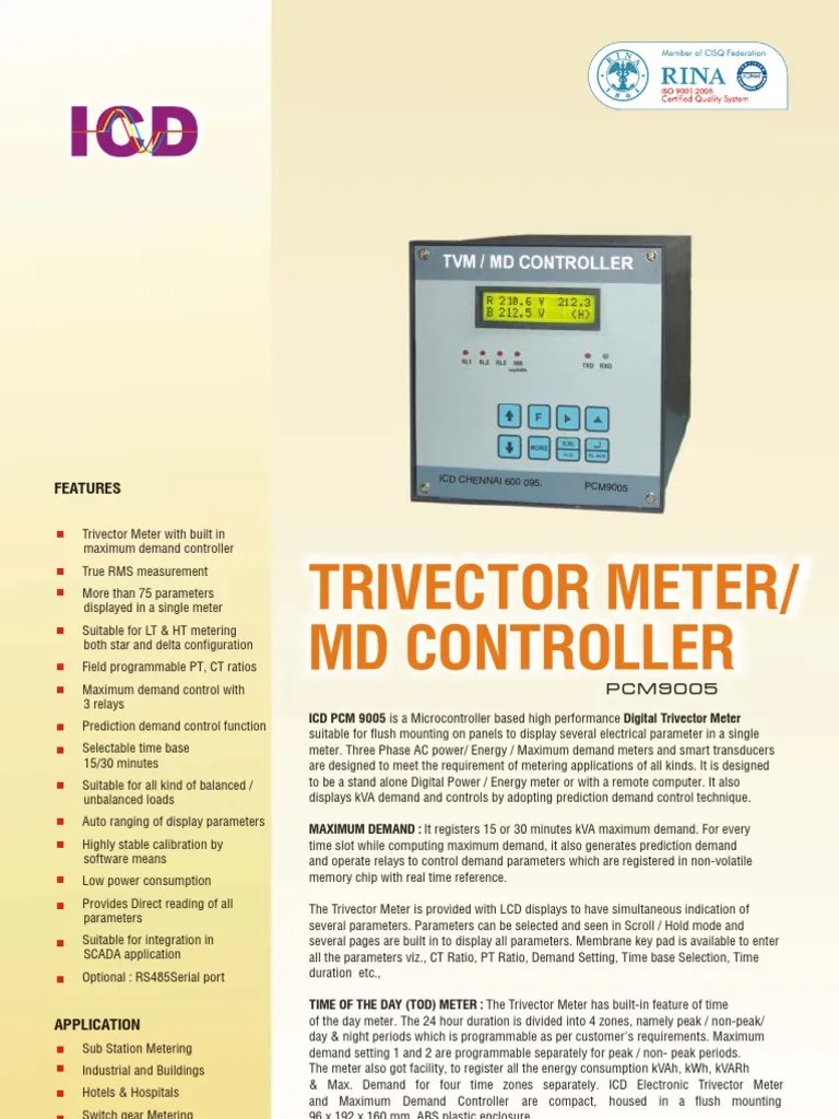Trivector Meter | PDF | Relay | Kilowatt Hour