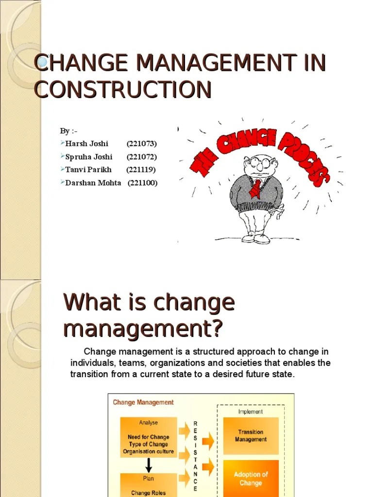 Change Management in Construction Change Management Policy