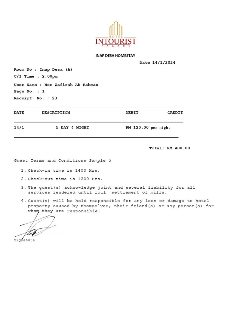 HotelReceipt14 1 2024 PDF