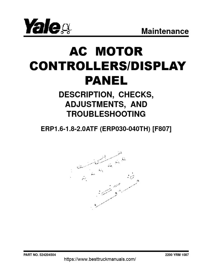 Yale Forklift Trucks Fault Codes DTC PDF Capacitor Electrical Connector