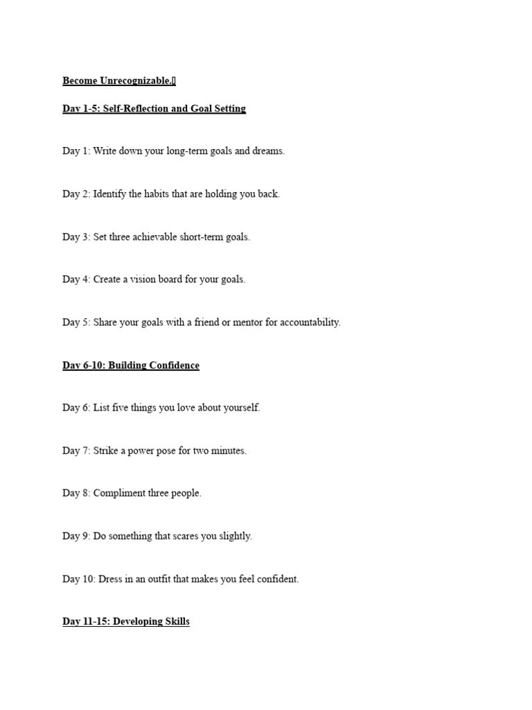 180Day Unrecognizable Transformation Guide PDF