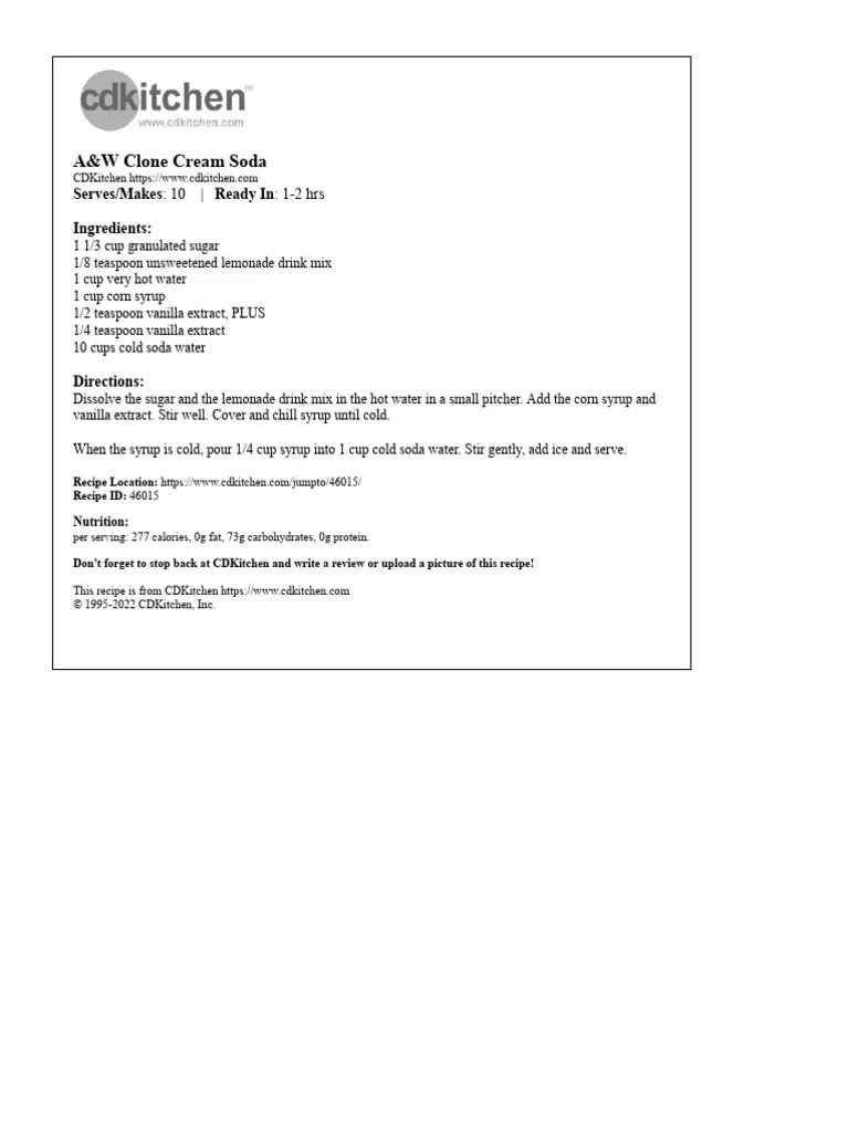 A&W Clone Cream Soda PDF