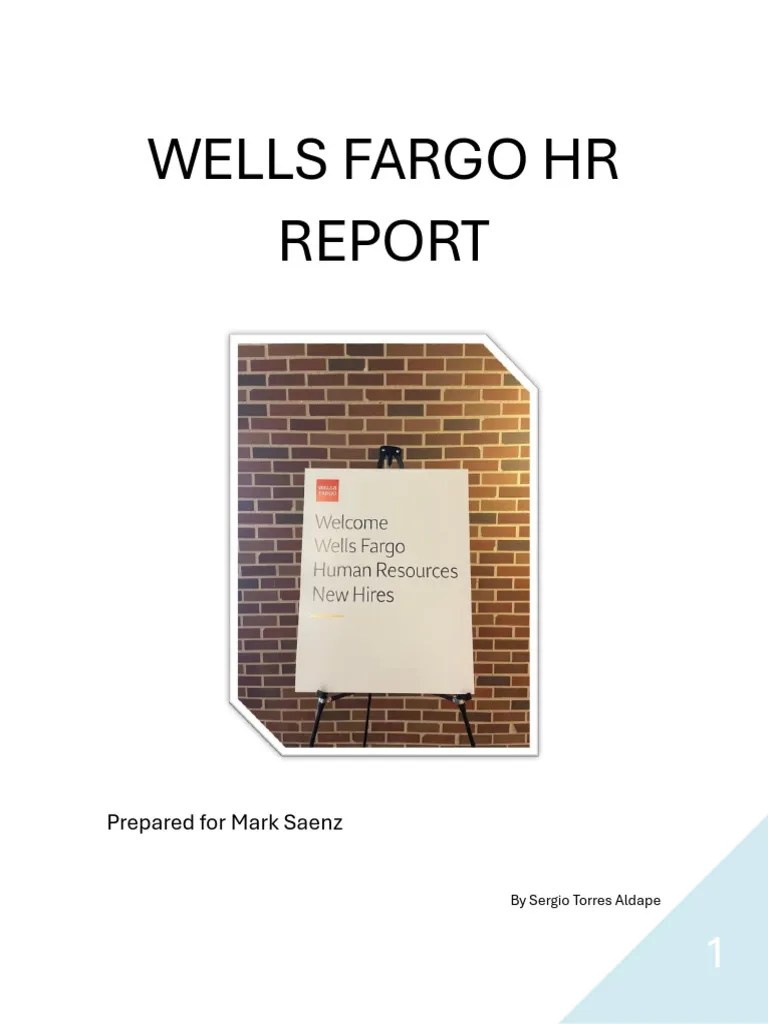 Wells Fargo HR Report 1.2 PDF Bank Of America Jp Chase