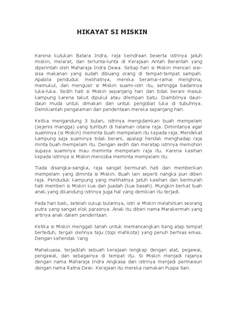 Teks Hikayat Diubah Menjadi Cerpen Bebas Belajar