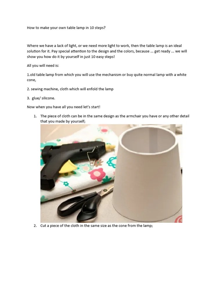 How to Make Your Own Table Lamp in 10 Steps PDF