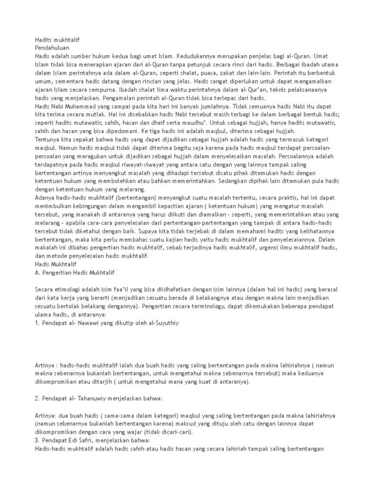 Hadits Mukhtalif | PDF