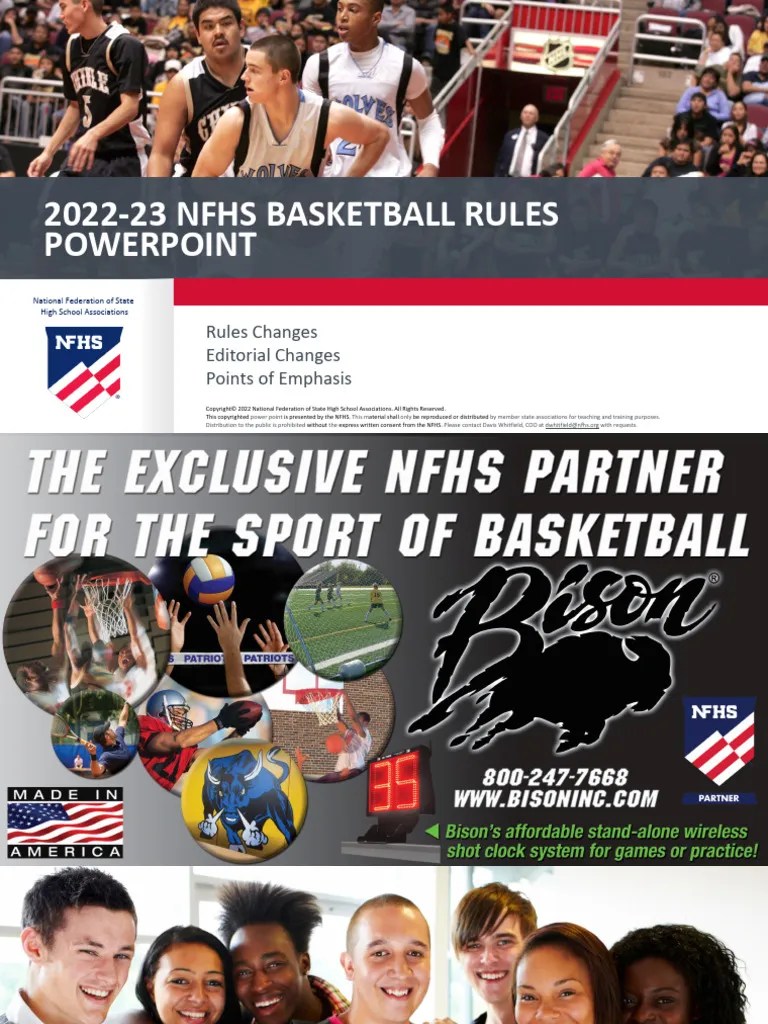 202223 NFHS BASKETBALL RULES PowerPoint PDF Sports