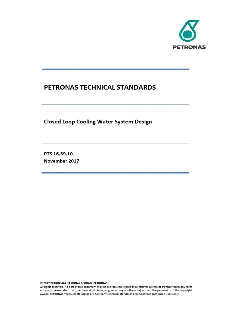 Closed Loop Cooling Water System Design PDF Water Pump