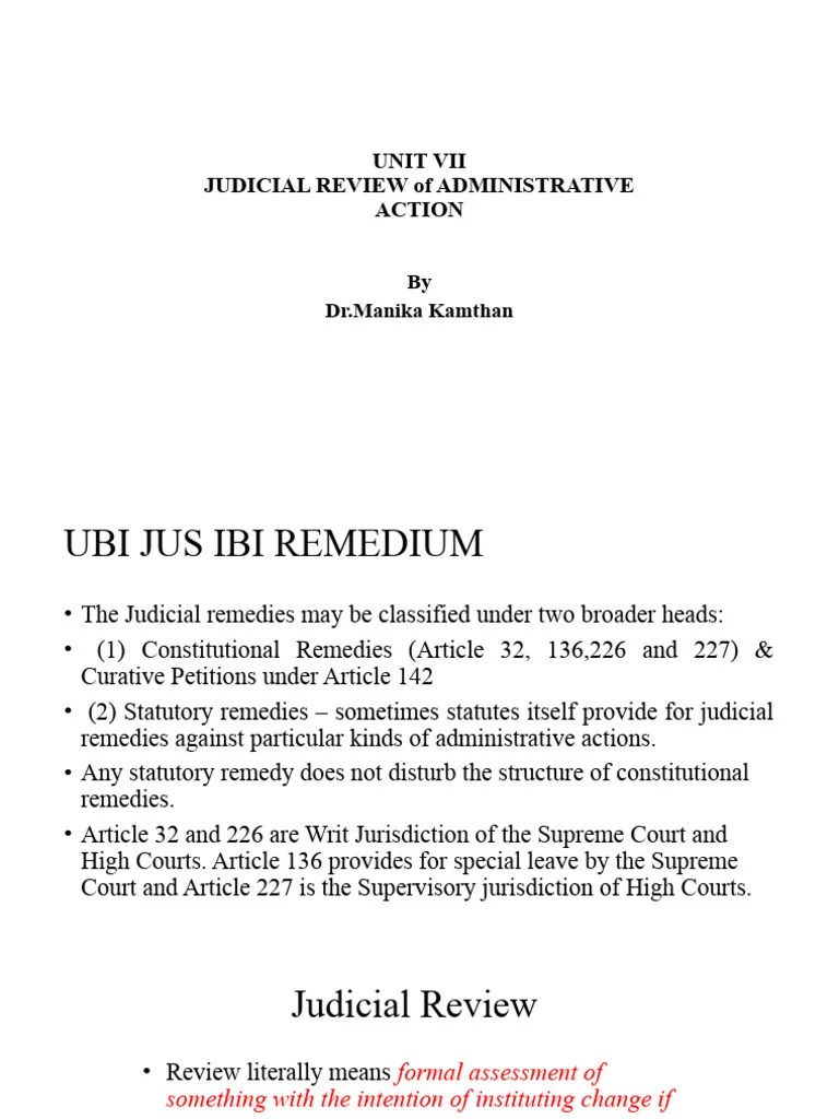 Judicial Review of Administrative Action PDF Certiorari Habeas Corpus