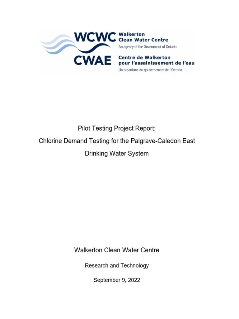 Chlorine Demand Testing for the Palgrave Caledon East Drinking Water