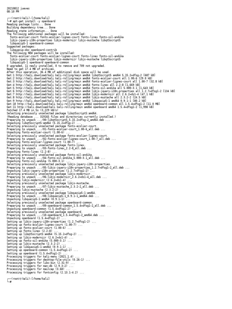 aptget install y openboard PDF Operating System Technology