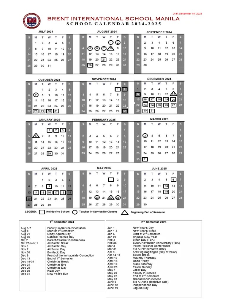 School Calendar 2025 2025 PDF Academic Term Observances