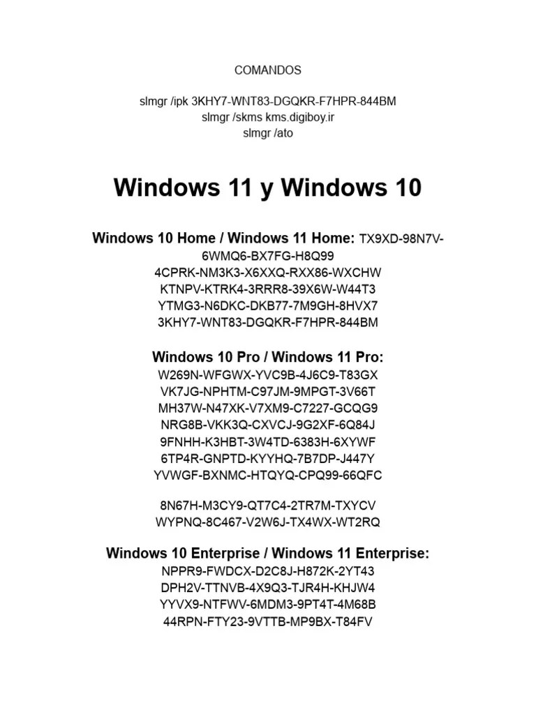 Claves de Activacion Windows (1) Download Free PDF Office Equipment