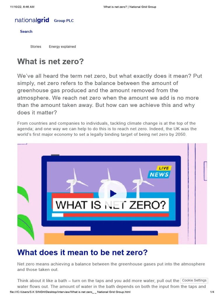 What Is Net Zero National Grid Group PDF Climate Change