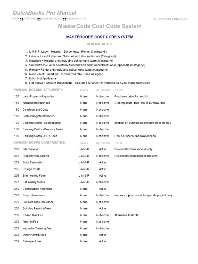 Master Code Cost Code System Framing (Construction) Flooring