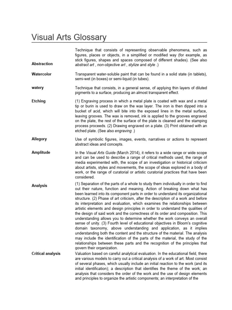 Visual Arts Glossary Download Free PDF Color Engraving
