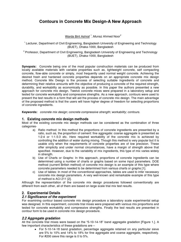 Contours in Concrete Mix Design A New Approach Concrete Engineering