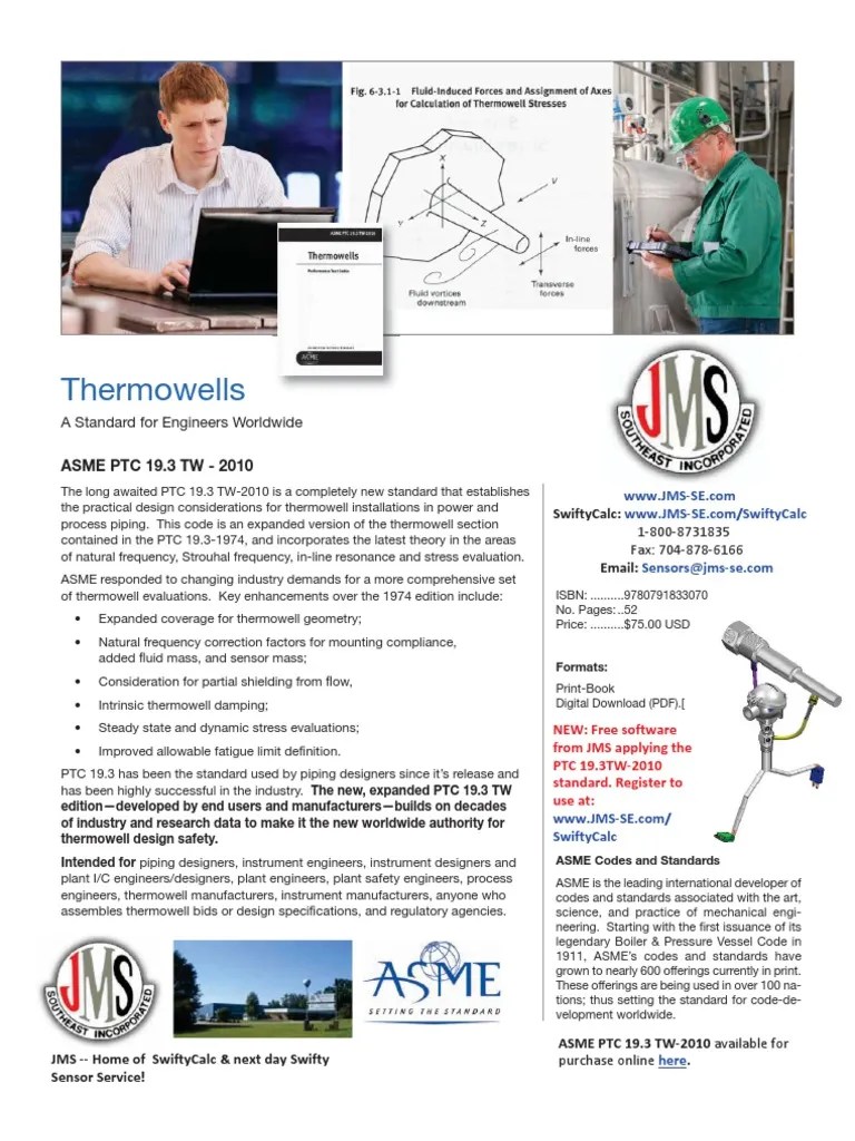 ASME PTC 19.3TW (2010) A Therm Ow Ell Standard For Engineers Around