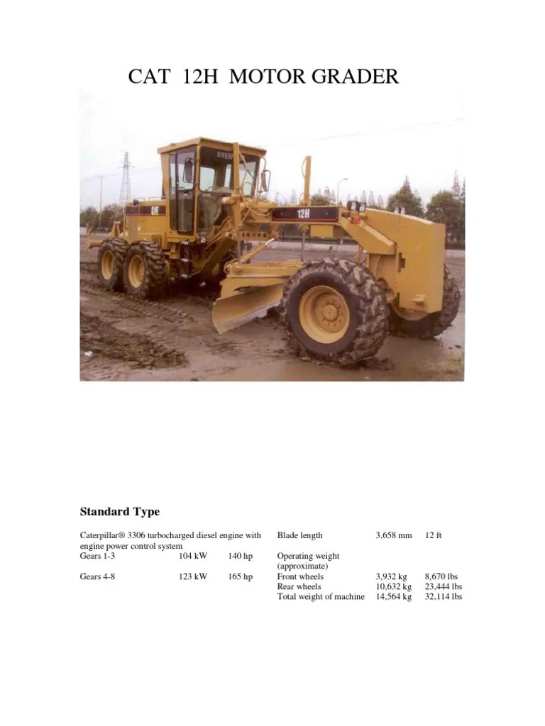 Cat 12H Motor Grader Standard Type Transmission (Mechanics) Axle