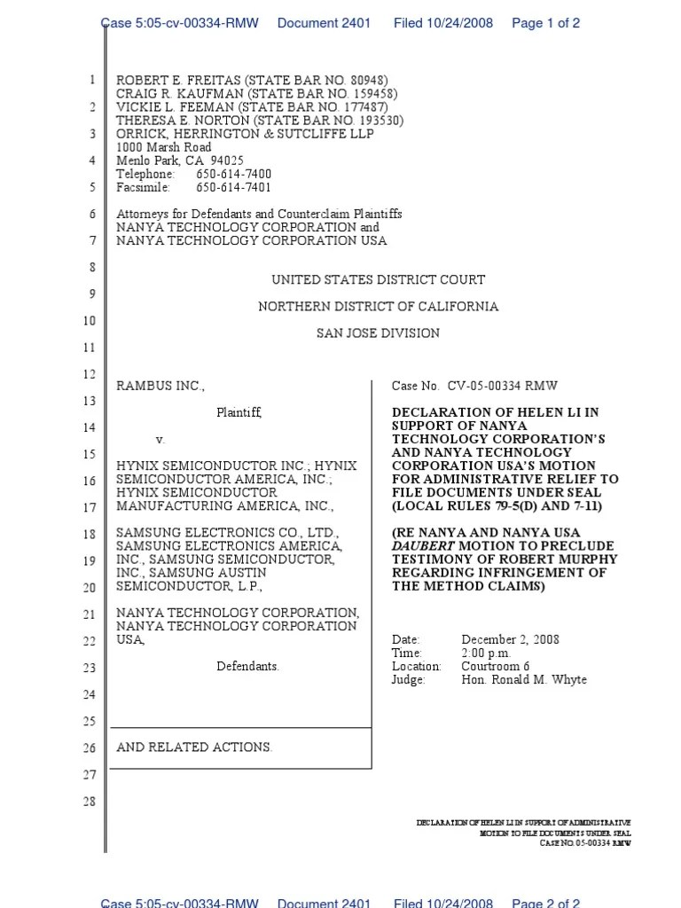 Daubert Motion To Preclude PDF Daubert Standard Testimony