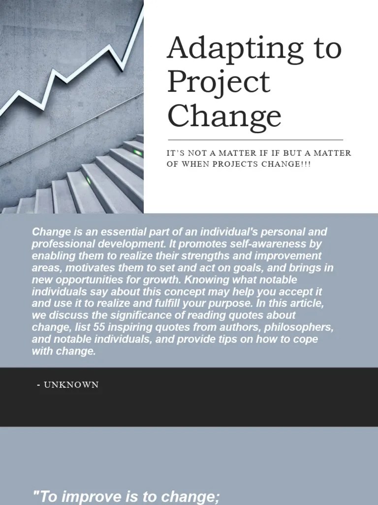 Adapting To Project Change PDF Agile Software Development Business