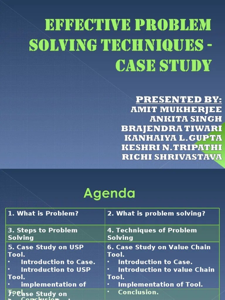Problem Solving Techniquescase Study Business Economies