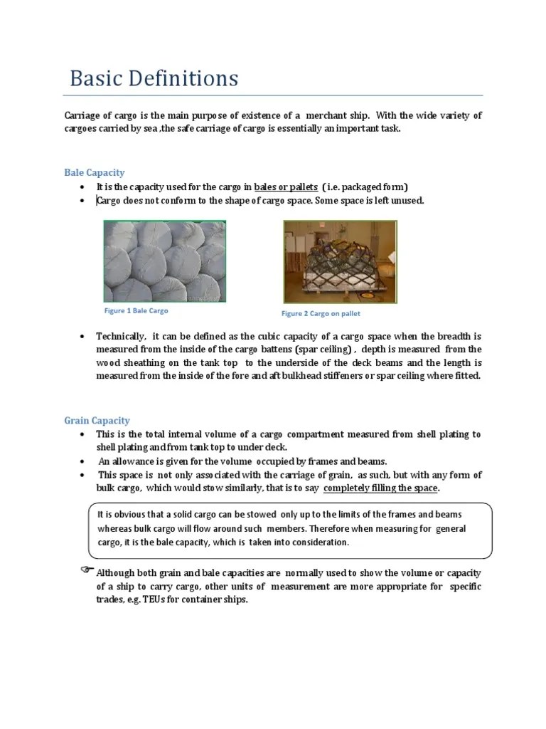 1 Basic Definitions Cargo Work PDF