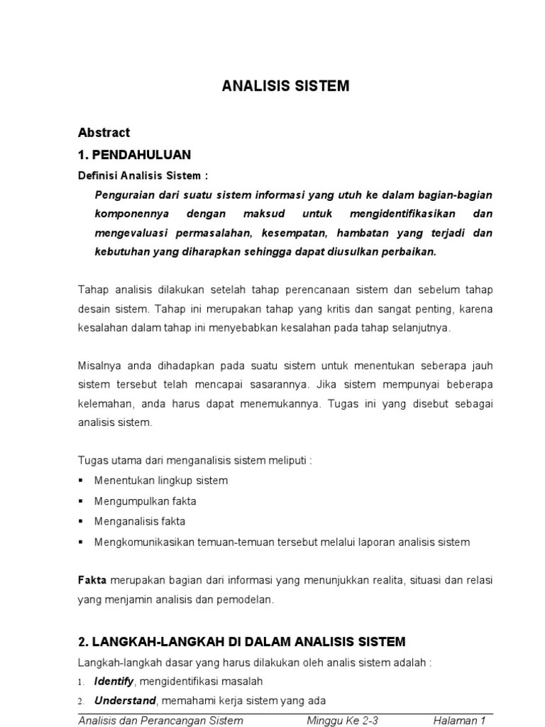 Analisis Sistem | PDF