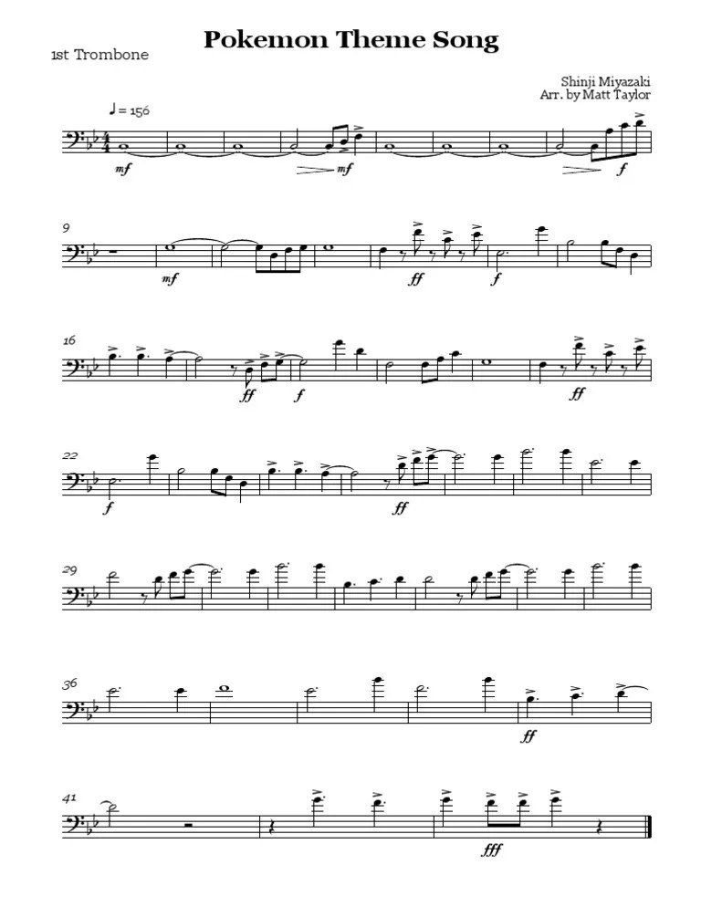 Pokemon Theme Song 1st Trombone
