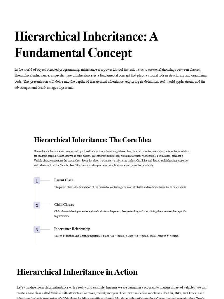 Understanding Hierarchical Inheritance PDF Inheritance (Object