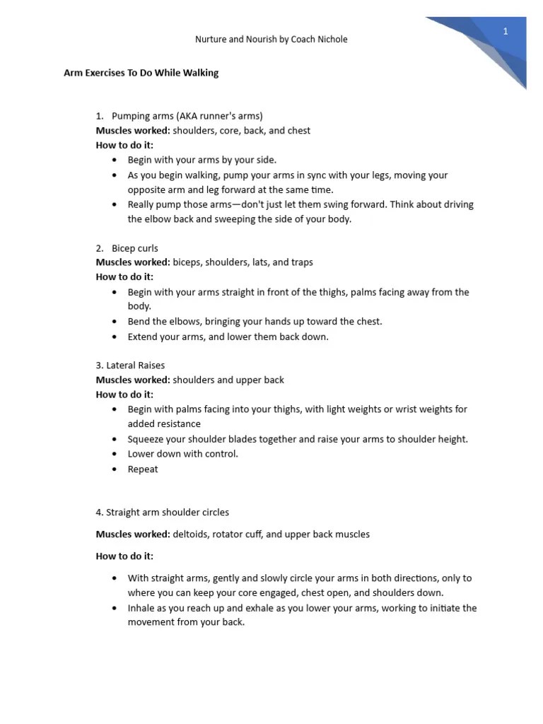 Arm Exercises To Do While Walking PDF Arm Shoulder
