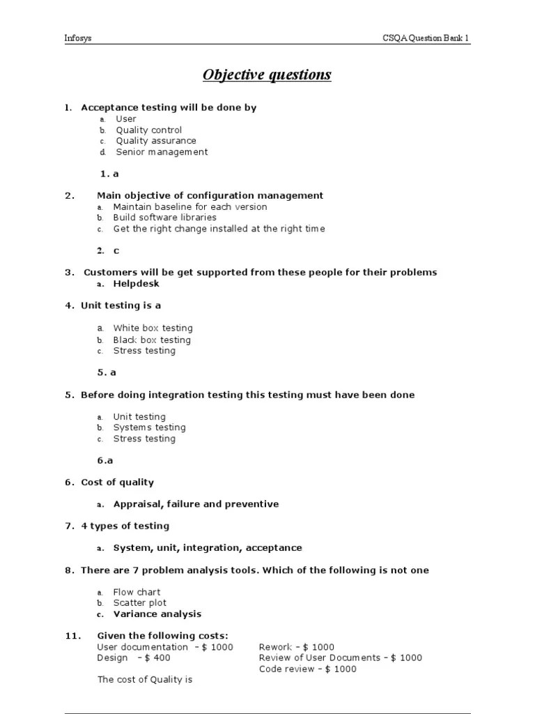An Analysis of Quality Assurance Test Questions Regarding ISO Standards