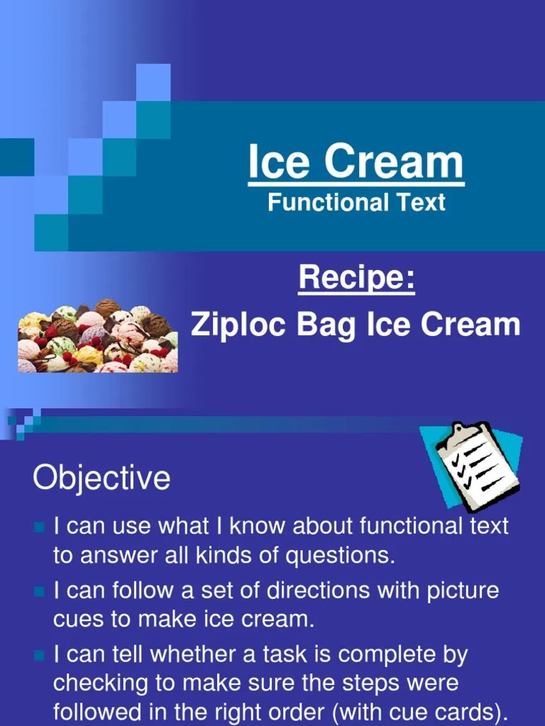Recipe Ziploc Bag Ice Cream PDF