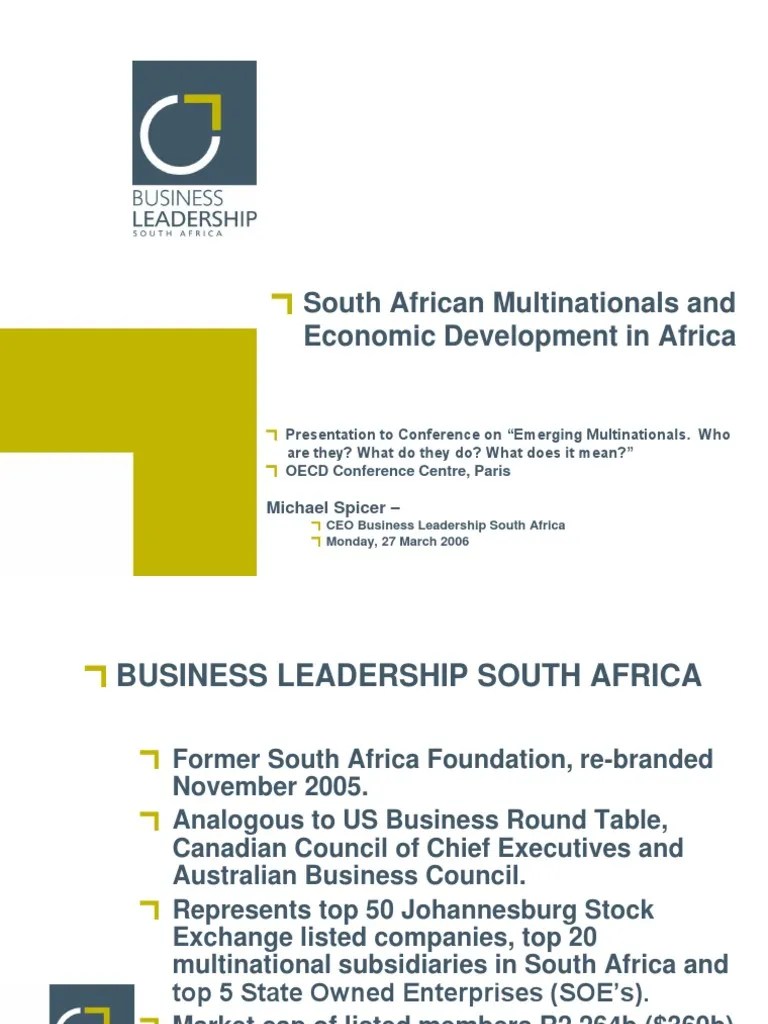 South African Multinationals and Economic Development in Africa PDF