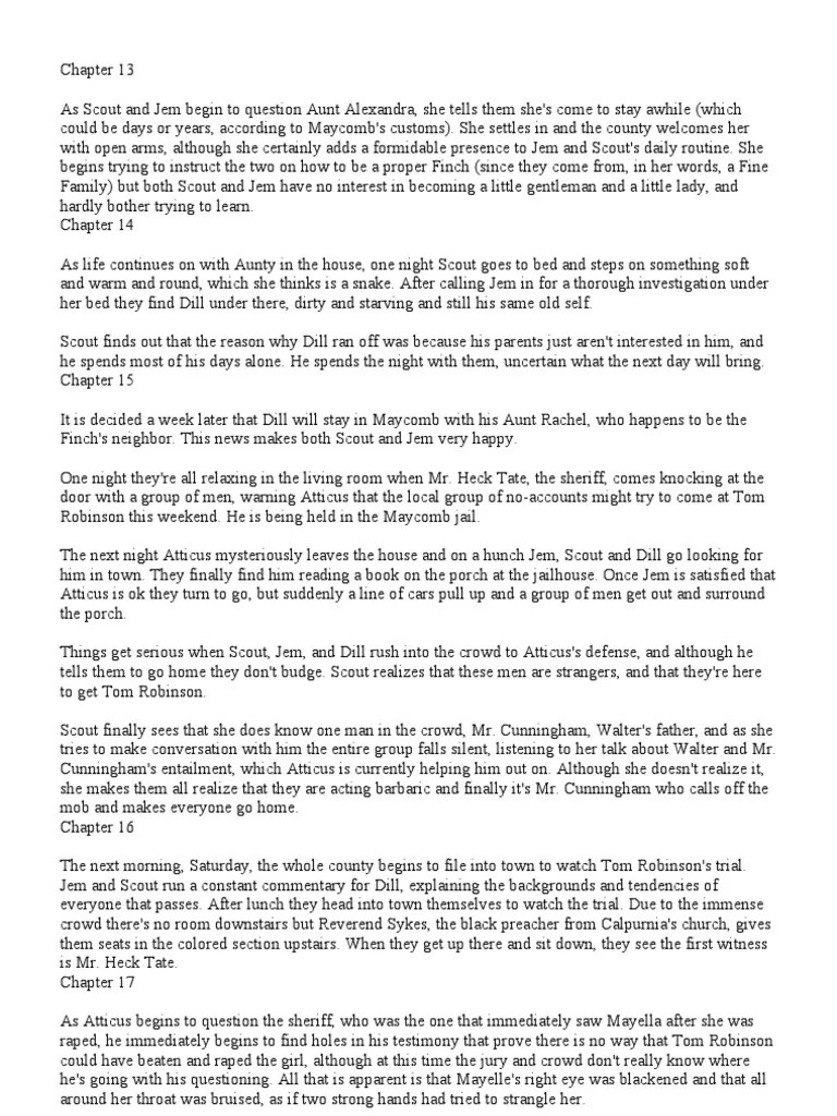 To Kill a Mockingbird summary Chapter 1320 To Kill A Mockingbird