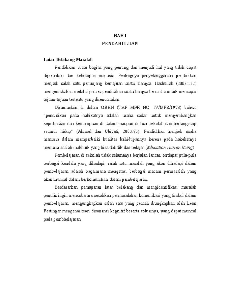 Makalah Teori Disonansi Kognitif