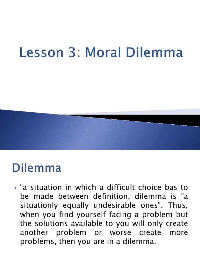 Moral Dilemma PDF