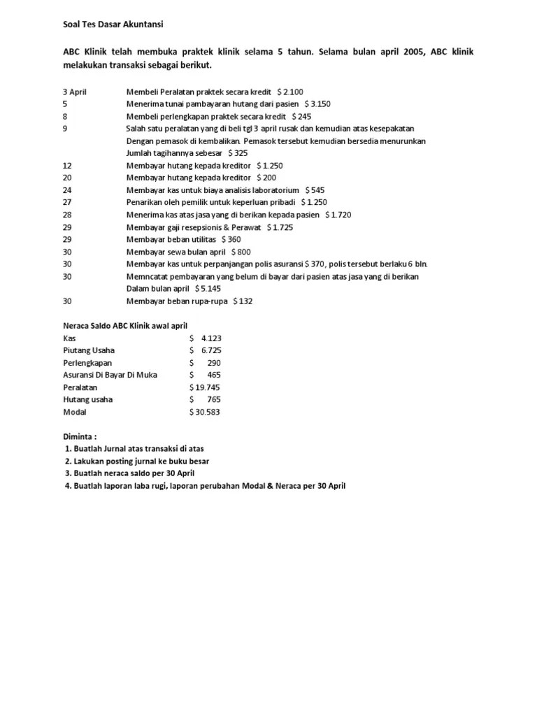 Soal Tes Staff Accounting Dan Jawabannya Pdf Edumi ID