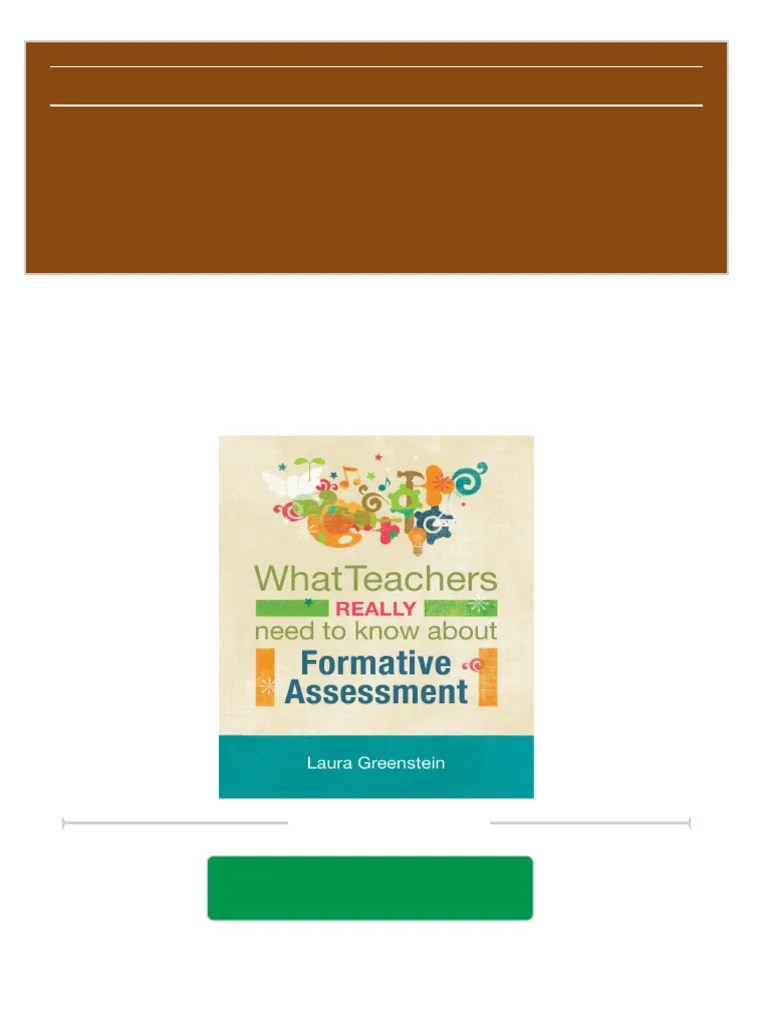 Immediate download What Teachers Really Need to Know About Formative