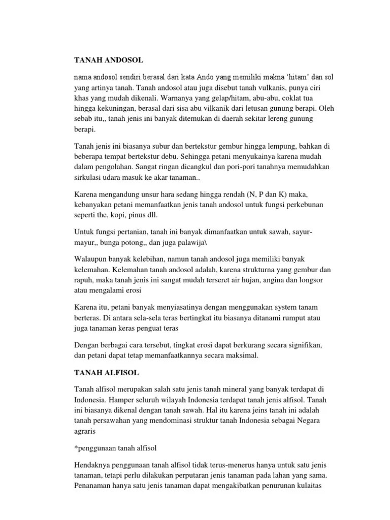 Tanah Andosol | PDF