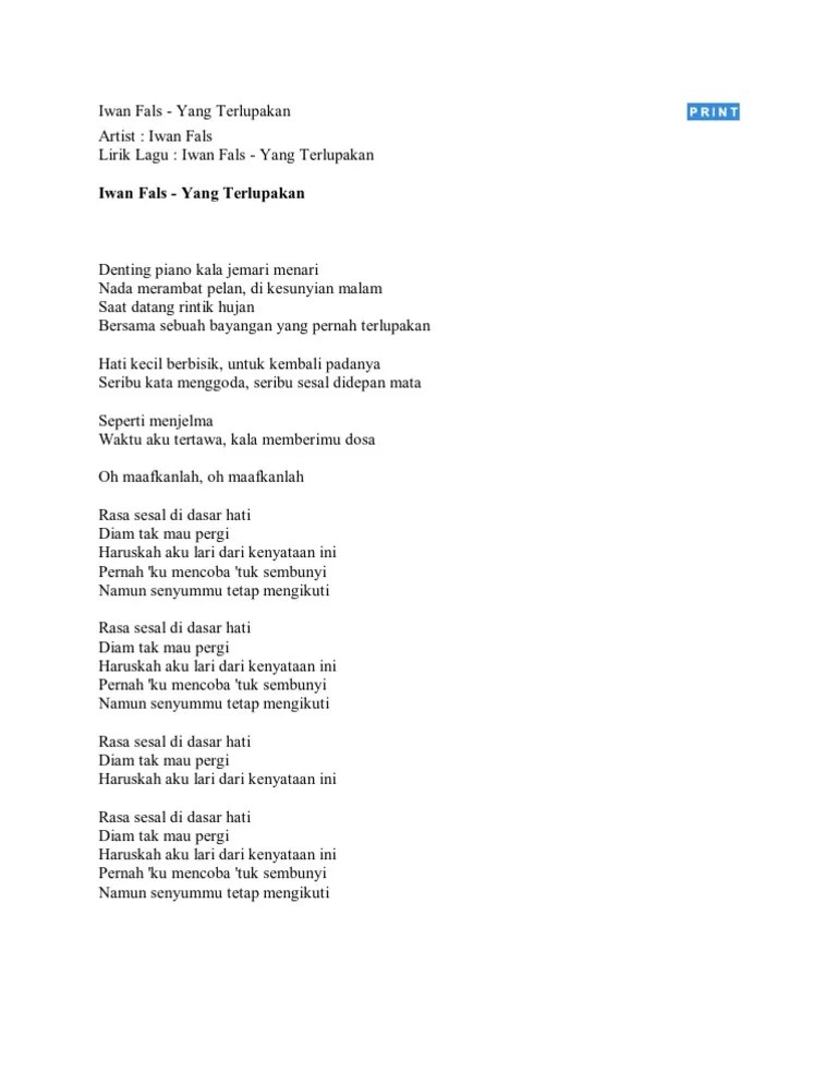 Iwan Fals-Yang Terlupakan | PDF