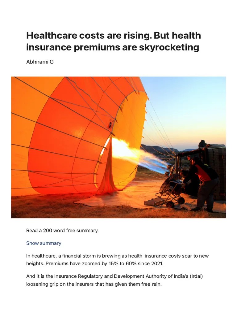 Healthcare Costs Are Rising. But Health Insurance Premiums Are