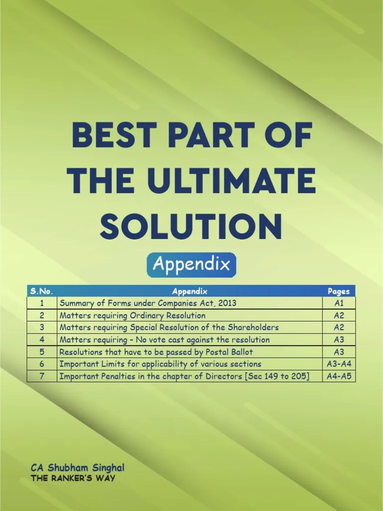 Best Part of The Ultimate Solution Summary PDF