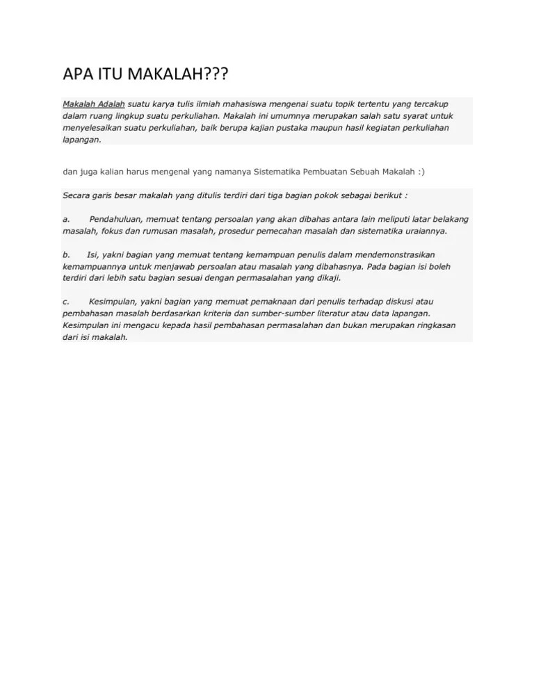 APA ITU MAKALAH