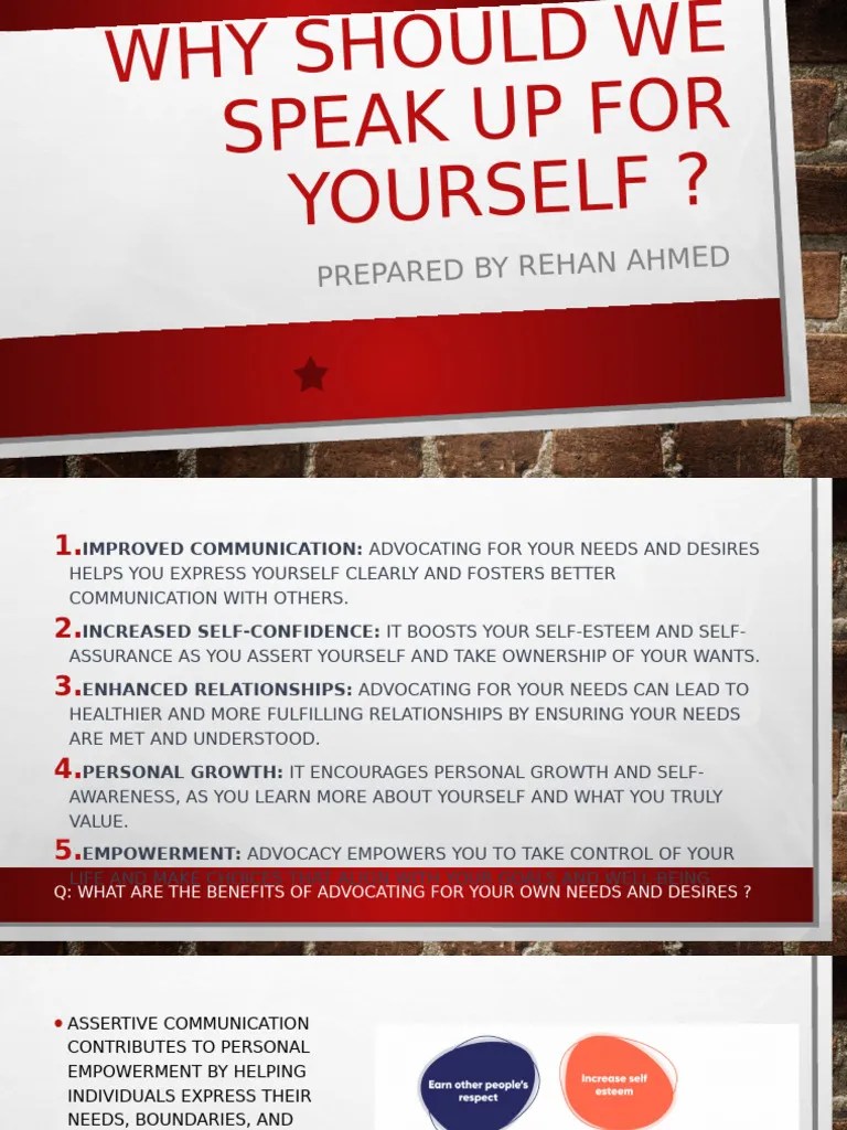 Why Should We Speak Up For Yourself PDF