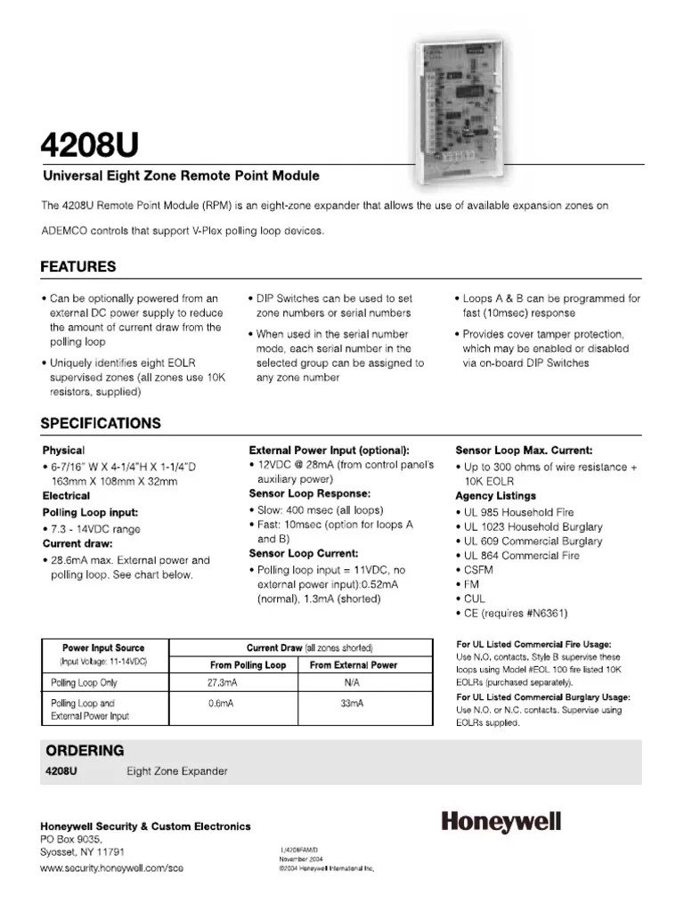 Módulo de Zonas - 4208U | PDF